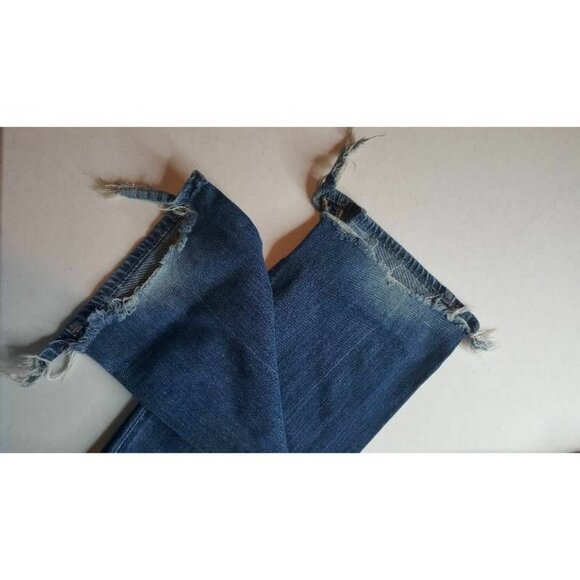 Womens Old Navy The Flirt Stretch Size 4 Blues Jeans Distressed Raw Hem - Picture 6 of 10
